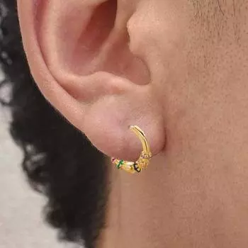 1 пара женских сережек-обнимашек, полированные разноцветные цветочные кубические цирконии, маленькие обручи для ушей, легкие металлические украшения для ежедневного ношения, свиданий, вечеринок серебряный