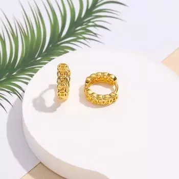 1 пара женских сережек-обнимашек, выдолбленные C-образные ретро однотонные серьги с каплями масла, антиаллергенные, гальванические, легкие, из нержавеющей стали, украшения для ушей, ювелирные изделия золотистый