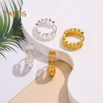 1 пара женских сережек-обнимашек, выдолбленные C-образные ретро однотонные серьги с каплями масла, антиаллергенные, гальванические, легкие, из нержавеющей стали, украшения для ушей, ювелирные изделия серебряный