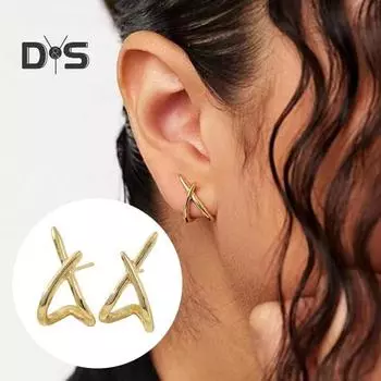 1 пара женских сережек с геометрическим крестом из сплава, ажурные противоскользящие гладкие серьги-гвоздики, повседневные украшения для вечеринок и клубов серебряный