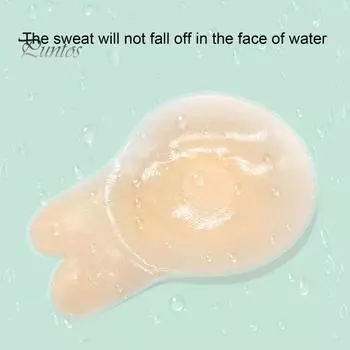 1 пара женских силиконовых накладок на грудь, устойчивых к поту, противоскользящих, невидимых, в форме кроличьих ушей, поддержки груди, ультратонких липких накладок на соски, без бретелек A