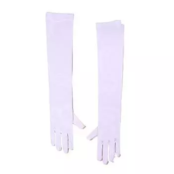 1 пара женских свадебных перчаток, тонкие прозрачные сетчатые эластичные однотонные с пятью пальцами белый