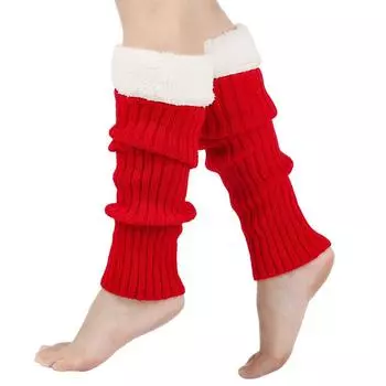 1 пара женских теплых вязаных носков, эластичных, толстых, мягких, карамельного цвета, зимних, плюшевых, длинных носков красный