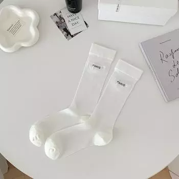 1 пара женских тонких длинных свободных носков JK Lolita, милые японские однотонные дышащие хлопковые чулки для девочек, весенне-летние чулки