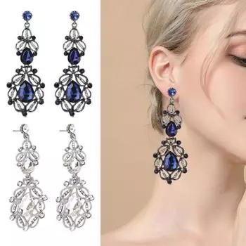 1 пара женских украшений со стразами, легкие висячие серьги, длинные висячие серьги для выпускного вечера белый