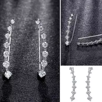 1 пара женских ушных альпинистов со стразами, удобные в ношении аксессуары для ушей