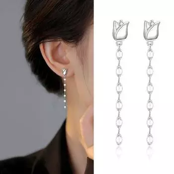 1 пара женских висячих розовых кисточек со стразами и декором, длинные серьги, медные гальванические украшения для ушей