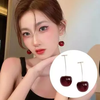 1 пара женских висячих серег Chey Shape, гладкие гальванические противоскользящие легкие украшения для ушей, ювелирные изделия для вечеринки, выпускного вечера, висячие серьги S красный