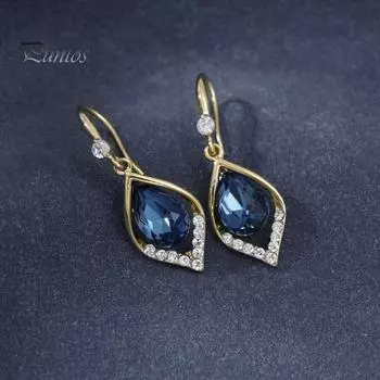 1 пара женских висячих серег для выпускного вечера в форме капли из искусственного кристалла, роскошные винтажные полые из нержавеющей стали, легкие антиаллергенные украшения для ушей, ювелирные изделия золотистый