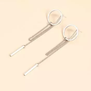 1 пара женских висячих серег с полой цепочкой, обруч с кисточками, украшение для ушей, ювелирные изделия серебряный