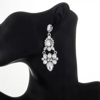 1 пара женских висячих серег со стразами, легкие противоскользящие украшения для ушей, женские серьги-подвески для выпускного вечера, коктейльной вечеринки, повседневные висячие серьги белый