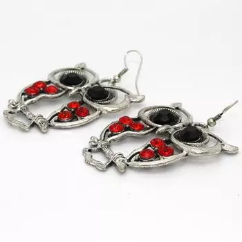 1 пара женских висячих серег в стиле ретро с совой, розового цвета, колосящих 1