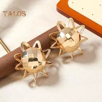 1 пара женских висячих серег в стиле ретро в форме цветка, полированный сплав, однотонные украшения для ушей, висячие серьги для выпускного вечера, вечеринки и клуба A