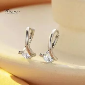 1 пара женских висячих сережек из полированной меди с кубическим цирконием, нерегулярные серьги-гвоздики с гальваническим покрытием для вечеринки, свидания, выпускного вечера серебряный