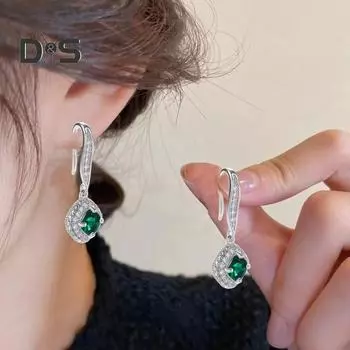 1 пара женских висячих сережек контрастного цвета со стразами, вечерние серьги для выпускного вечера, коктейльных вечеринок, дня рождения, юбилея, подарка, ювелирных изделий красный