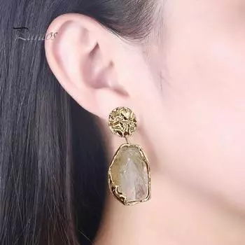 1 пара женских висячих сережек неправильной геометрии, серьги-капли, глянцевые мраморные серьги для вечеринки, свидания, банкета, украшения для ушей из сплава золотистый