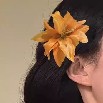 1 пара женских заколок для волос с большим цветочным декором, боковые шпильки для волос, не повреждающие волосы, не выцветающие аксессуары для волос розовый