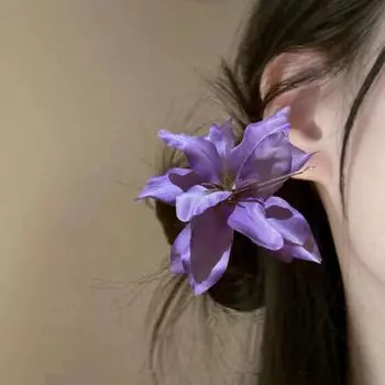 1 пара женских заколок для волос с большим цветочным декором, боковые шпильки для волос, не повреждающие волосы, не выцветающие аксессуары для волос красный