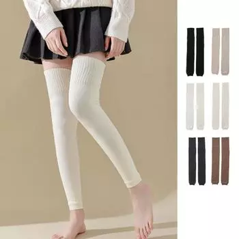 1 пара женских зимних чулок, трикотажные защищающие ноги, теплые, морозостойкие, без пальцев, эластичные, противоскользящие, теплые, мягкие, облегающие, гетры, носки до бедра, чехлы для ног темный кофе