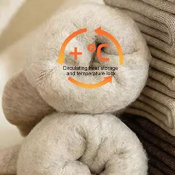 1 пара женских зимних чулок, защищающих колени, плотные утолщенные петли, внутренние теплые тонкие длинные носки, петля для полотенца абрикосовый