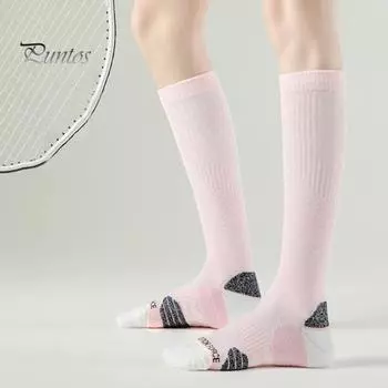 1 пара женских зимних носков, компрессионные носки для йоги, длиной до колена, с длинными трубками, высокой эластичностью, нескользящие, носки для пола, комфорт, тепло, сон синий