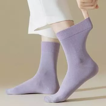 1 пара женских зимних носков, однотонные, мягкие, дышащие, высокой эластичности, однотонные, теплые, противоскользящие, без запаха, женские спортивные носки чёрный