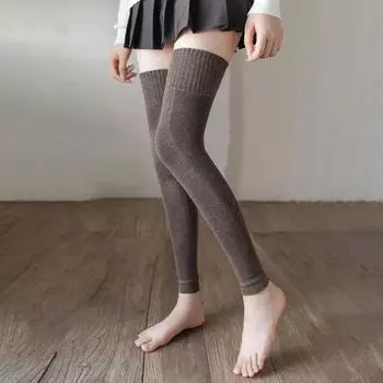 1 пара женских зимних носков, однотонные, мягкие, дышащие, с высокой трубкой, высокой эластичностью, теплые, нескользящие, без запаха, гетры, женские спортивные гольфы серый