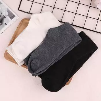 1 пара женских зимних носков, однотонные, плотные, с утолщенными петлями, внутренние, теплые, тонкие, для девочек, до щиколотки белый