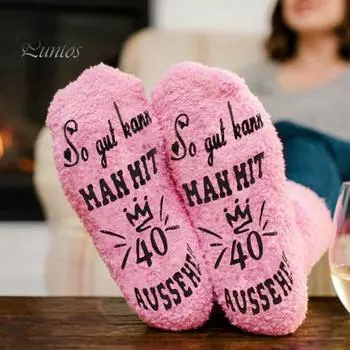 1 пара женских зимних носков с буквенным принтом, средней длины, толстые, коралловые, флисовые, сохраняющие тепло, нескользящие, трикотажные, повседневные, спортивные носки E