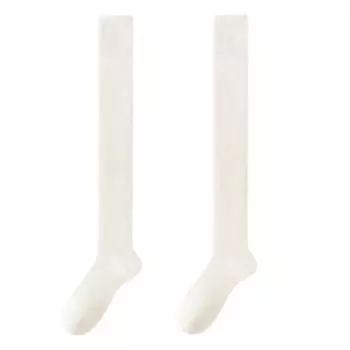 1 пара женских зимних носков Tihick Plush выше колена, противоскользящие, однотонные, теплые