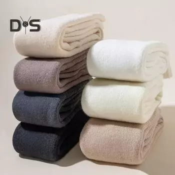 1 пара женских зимних носков выше колена, противоскользящие шерстяные однотонные теплые утолщенные чулки, теплые носки для разных случаев хаки