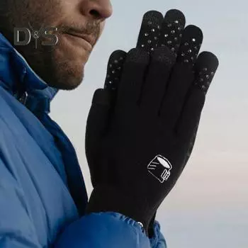 1 пара женских зимних перчаток с отличным трением, противоскользящие, силиконовые, с вышивкой на ладони, для сенсорного экрана, сохраняющие тепло, перчатки для езды на велосипеде на открытом воздухе фиолетовый