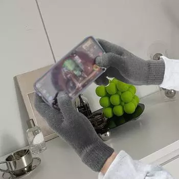 1 пара женских зимних перчаток, термоперчатки для сенсорного экрана, теплая подкладка, вязаные шерстяные перчатки для занятий спортом на открытом воздухе в холодную погоду темно-синий