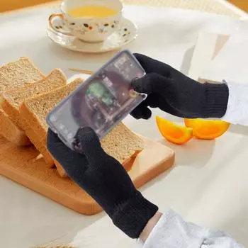 1 пара женских зимних перчаток, термоперчатки для сенсорного экрана, теплая подкладка, вязаные шерстяные перчатки для занятий спортом на открытом воздухе в холодную погоду светло-серый