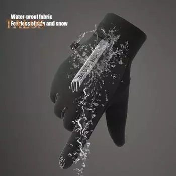 1 пара женских зимних перчаток, ветрозащитные, толстые, теплые, с сенсорным экраном, противоскользящие, мягкие, устойчивые к холоду, эластичные перчатки для велоспорта, катания на лыжах чёрный