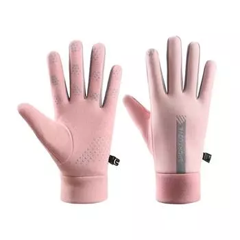 1 пара женских зимних перчаток, ветрозащитные, толстые, теплые, нескользящие, мягкие, устойчивые к холоду, эластичные перчатки для езды на велосипеде, катания на лыжах серый