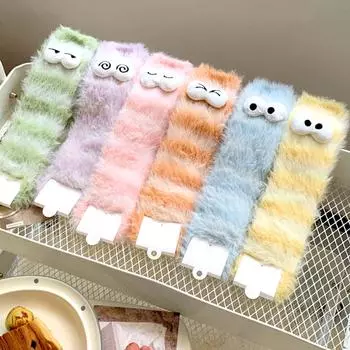 1 пара жутких мультяшных средних носков для сна, уродливые милые плюшевые носки, утолщенные, теплые, с большими глазами розовый