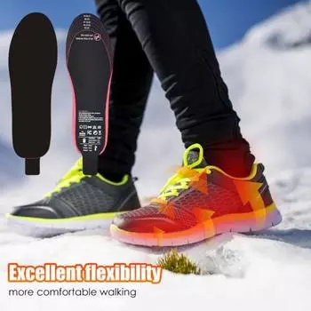 1 пара зимних электрических стелек с подогревом и пультом дистанционного управления, 3000 мАч, перезаряжаемые, 3 температурных режима S