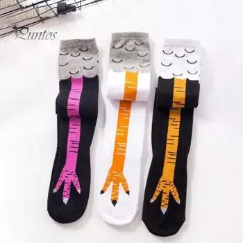 1 пара зимних чулок длиной до колена, носки с рисунком куриных носков, персонализированные носки с героями мультфильмов на тему Хэллоуина, рождественские события, чулочно-носочные изделия фиолетовый