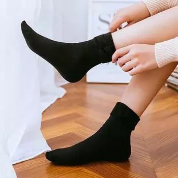 1 пара зимних флисовых носков для снега, мягкие, удобные, однотонные, толстые, для дома, мягкие, носки для сна