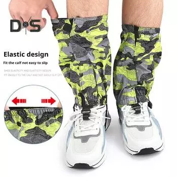 1 пара зимних гетр, эластичные регулируемые, для мужчин и женщин, для походов, скалолазания, охоты, катания на лыжах, защита от песка, защита для ботинок, чехол для защиты от снега темно-синий