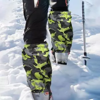 1 пара зимних гетр, эластичные регулируемые, для мужчин и женщин, для походов, скалолазания, охоты, катания на лыжах, защита от песка, защита для ботинок, чехол для защиты от снега темно-синий