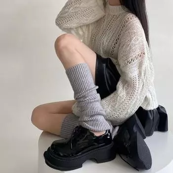 1 пара зимних гетр, теплые японские гетры JK, полоски, эластичные, трикотажные носки для вечеринок, занятий спортом, йоги и танцев B
