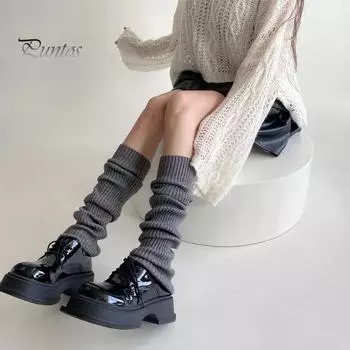 1 пара зимних гетр, теплые японские гетры JK, полоски, эластичные, трикотажные носки для вечеринок, занятий спортом, йоги и танцев C молочный белый