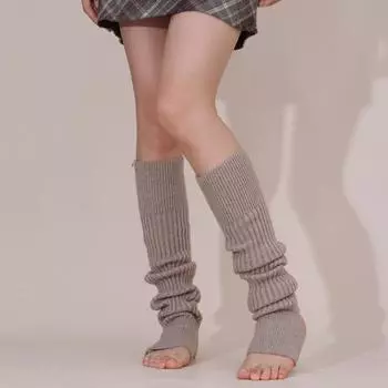 1 пара зимних гетр, теплые ребристые трикотажные полоски, эластичная вязка верблюд