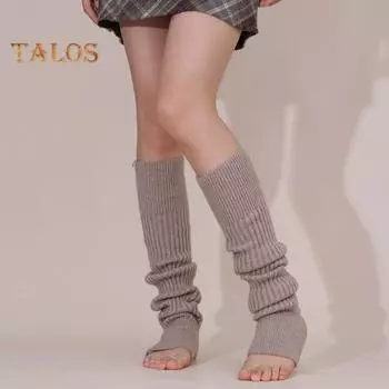 1 пара зимних гетр, теплые ребристые трикотажные полоски, эластичные трикотажные носки до щиколотки с отверстием для пятки, аксессуары 80-х для вечеринок, спорта, йоги, танцев темно-серого