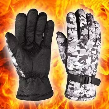 1 пара зимних камуфляжных перчаток для велоспорта, теплые, ветрозащитные, водонепроницаемые, регулируемые, для холодной погоды, для мужчин и женщин, перчатки с полным пальцем для езды на мотоцикле, катания на лыжах армия зеленый