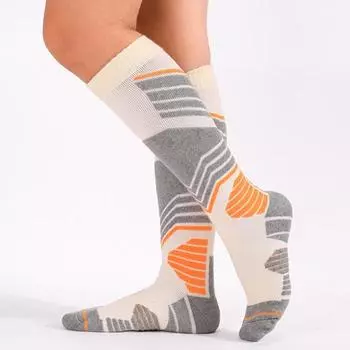 1 пара зимних лыжных носков для женщин, теплые носки для походов, высокие до колена, хлопковые носки для сноуборда, катания на лыжах и велоспорта на открытом воздухе синий