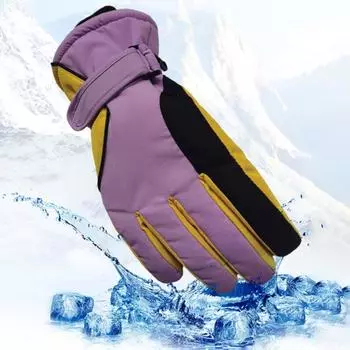 1 пара зимних лыжных перчаток с бархатной подкладкой, водонепроницаемые, унисекс, ветрозащитные, толстые, теплые озеро синий