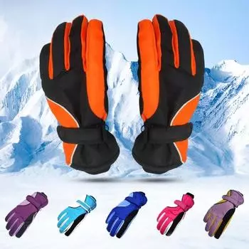 1 пара зимних лыжных перчаток с бархатной подкладкой, водонепроницаемые, унисекс, ветрозащитные, толстые озеро синий